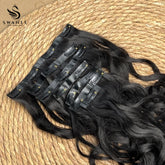 PU Clip Hair Extensions Nature Wave Clip Hair Extensions Natural Black #1B